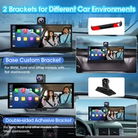 Srnubi 10.26 "4K rotation Dash Cam voiture DVR, Carplay Portable universel pour écran de voiture, Carplay sans fil Android Auto Bluetooth Radio 4