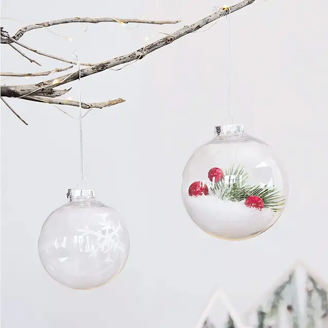 Clear Plastic Ball Fillable Ornament Favor 6.0 156mm 4 Piece - Party &  Holiday Diy Decorations - AliExpress