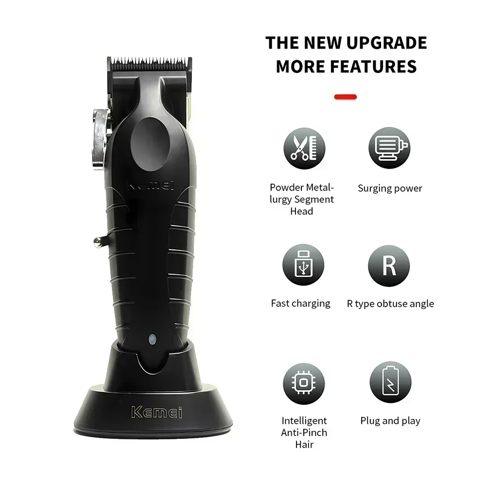Kemei KM-2996 Professional Precision Fade Hair Clippers Cordless Hair Cutting Machine Rechargeable Hair Beard Trimmer for Barber 5