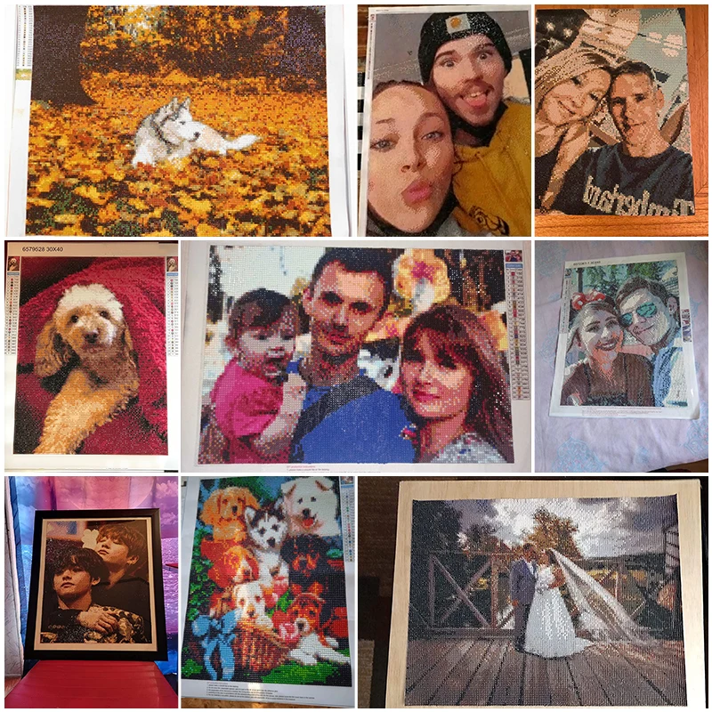 5D DIY Photo Custom Diamond Painting Cross Stitch Full Square/Round Rhinestone Diamond Mosaic Kit Embroidery Gift diamond painting diamond painting accessories embroidery rhinestones