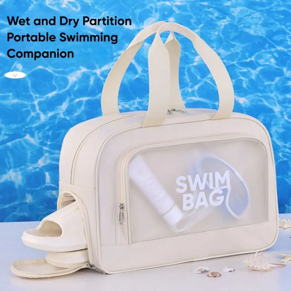 Practical Multi-pocket Beach Swimming Bag Large Capacity Dry Wet Separation Sports Fitness Bag Travel Handbag Travel