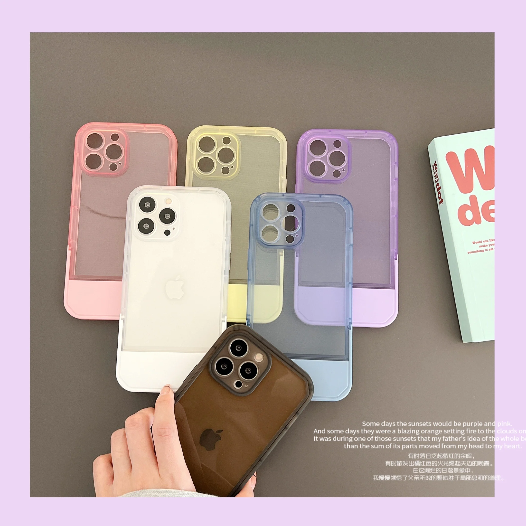 3CG Clear Candy Color Soft Silicone Phone Case for iPhone 11 12 13 Pro Max X XR XS 7 8 Plus Holder Shockproof Bumper Cover funda iphone 12 lifeproof case