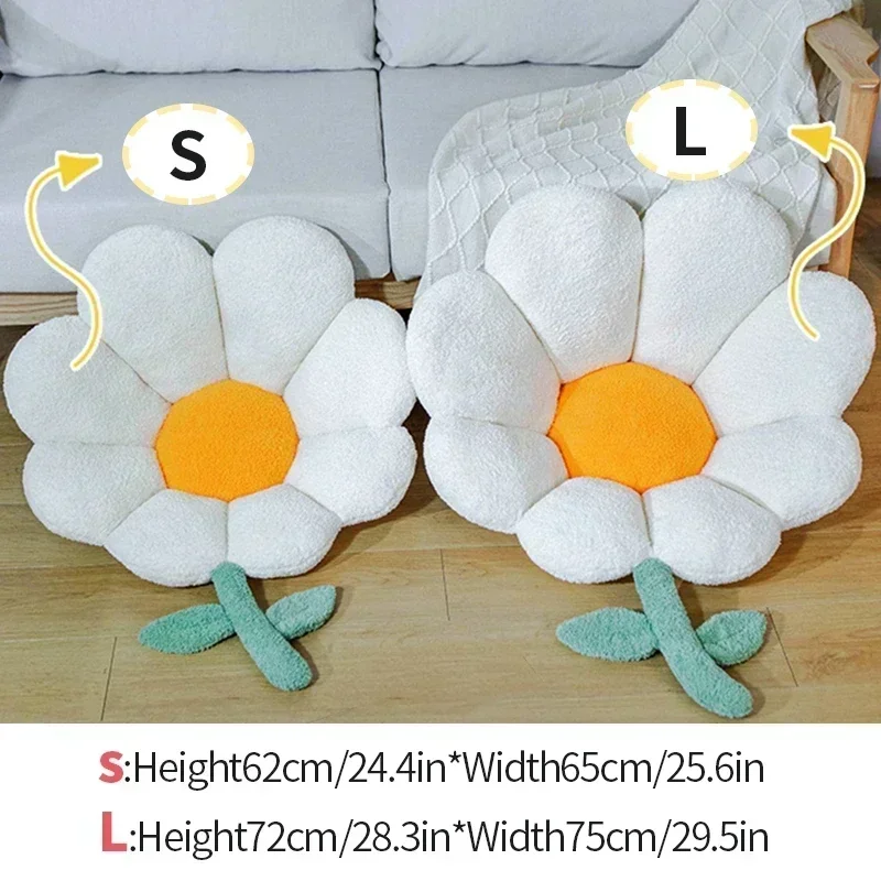Ins 꽃 쿠션 사무실 의자 앉는 쿠션, 플러시 소파 던지기 베개 장식 바닥 쿠션, 집 장식 선물