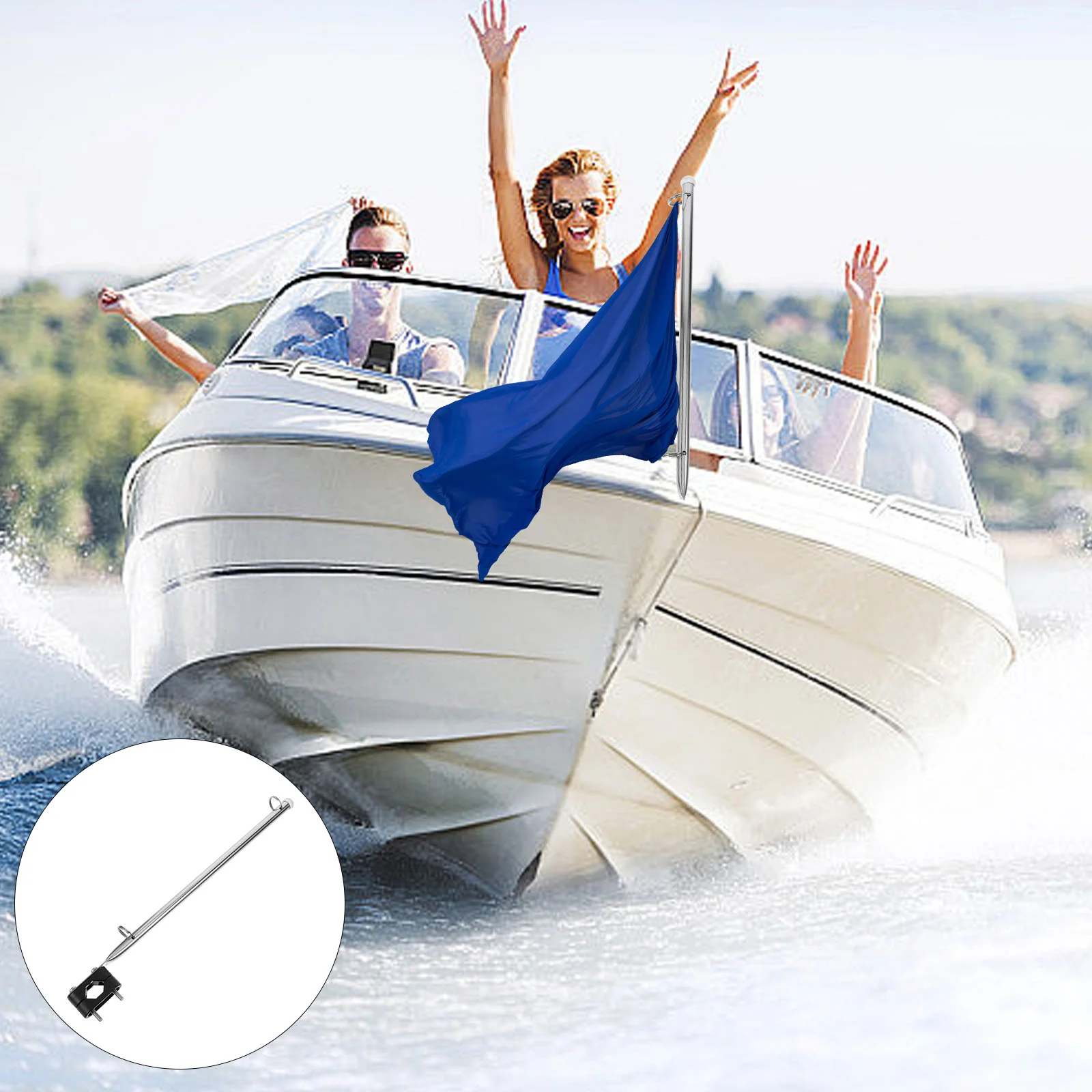 

Boat Desk Flag Fixing Holder Yacht Mount Flagpolepolepole Stainless Steel Supports Small Tube Marine for