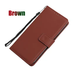 Leather Wallet Case with Card Slot and Magnetic Closure - Samsung Note 10 Lite (Brown)