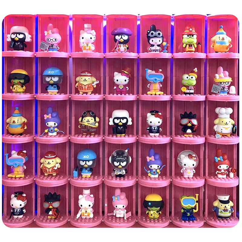 Hello Kitty 45th Anniversary Edition Sanrio Gacha Anime Figure Doll Capsule Toys Insert Building Block Gifts Sell One Randomly