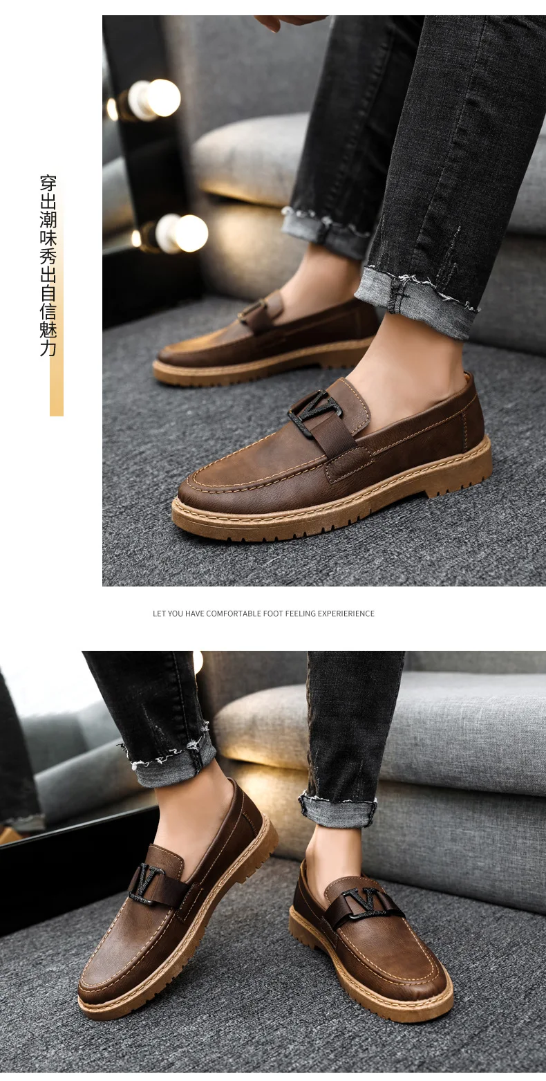 Mens Loafers Shoes Man Men Sneakers Walking Fashion Moccasins Designer Footwear Male Brand Casual Leather Boat Shoes for Men