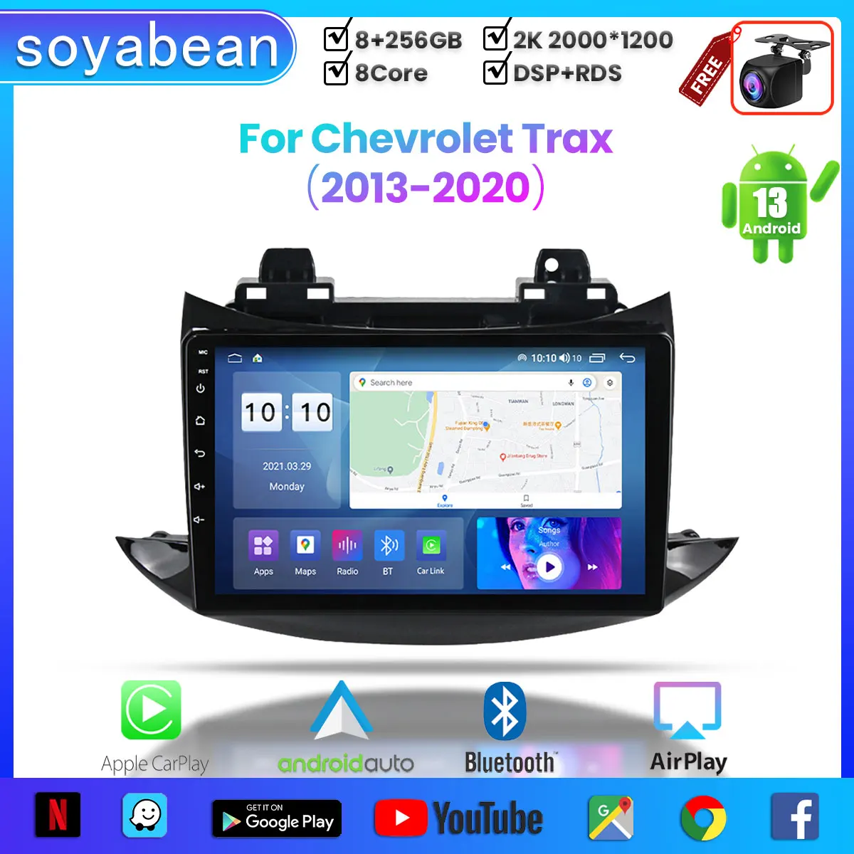 

Android 13 Car Radio for Chevrolet Tracker 3 Trax 2013-2020, 2K Multimedia Player with 4G Car Carplay & 2Din GPS Navigation.