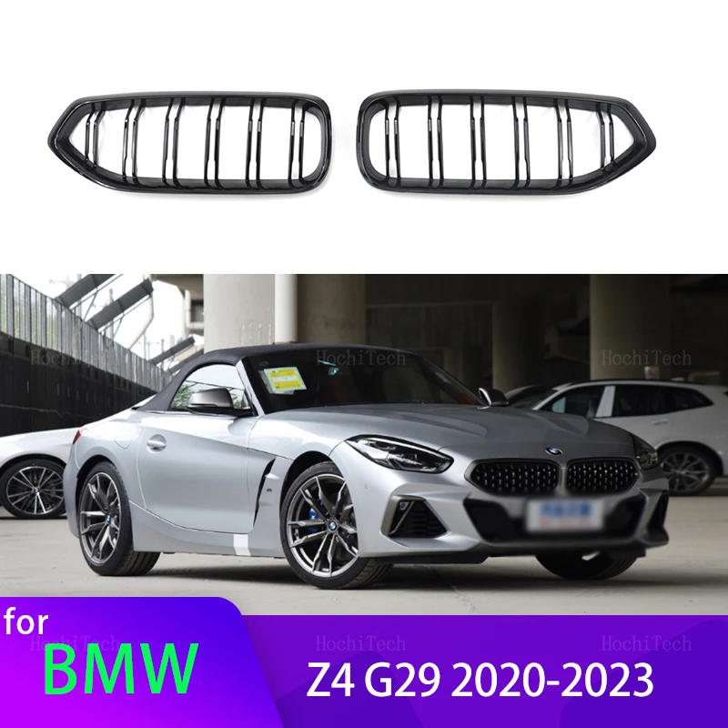 

2Pcs Car Style Gloss Black Front Kidney Double Slat Grill Grille for BMW Z4 G29 2020 2021 2022 2023 Gloss Black Dual Line Grille