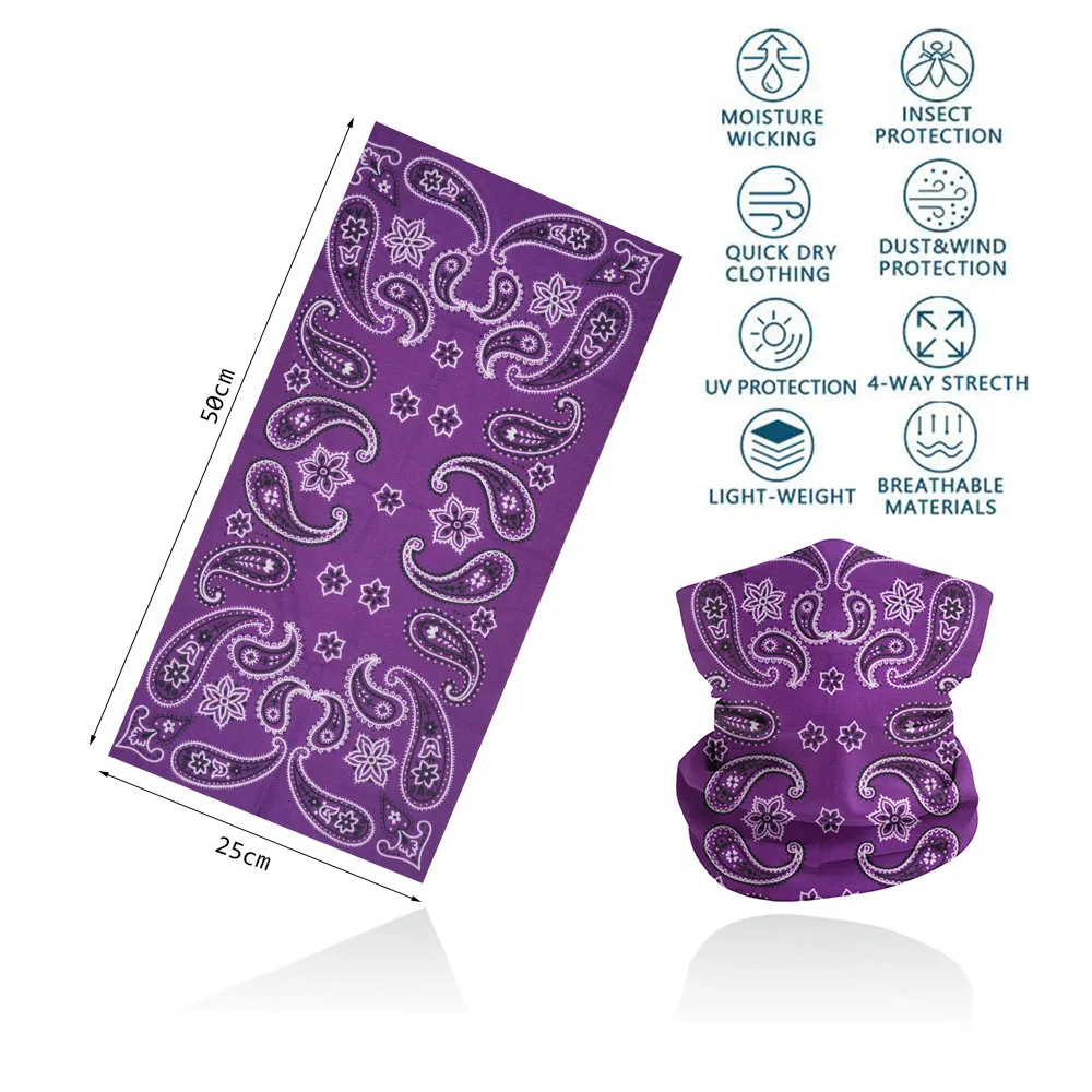 Various Paisley Face Bandana Headband Women Windproof Seamless Neck Gaiter Cover Hairband Cycling Hiking Balaclava Men Headscarf Bandana Scarf Bandana Hair Bands Hiking Scarves Hiking Scarf Face Mask Scarf Bandana Neck Warmer