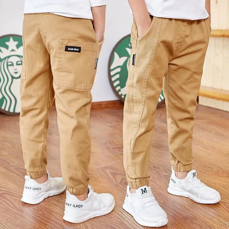 Boys pants Kids pants Solid Colored Sports Cotton Long Work Pants for Boys Spring Autumn Suitable for Children Aged 6 7 10 11 12
