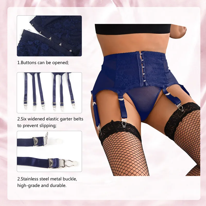 Plus Size White Garter Belt High Waisted Sexy Lace Suspender Belt