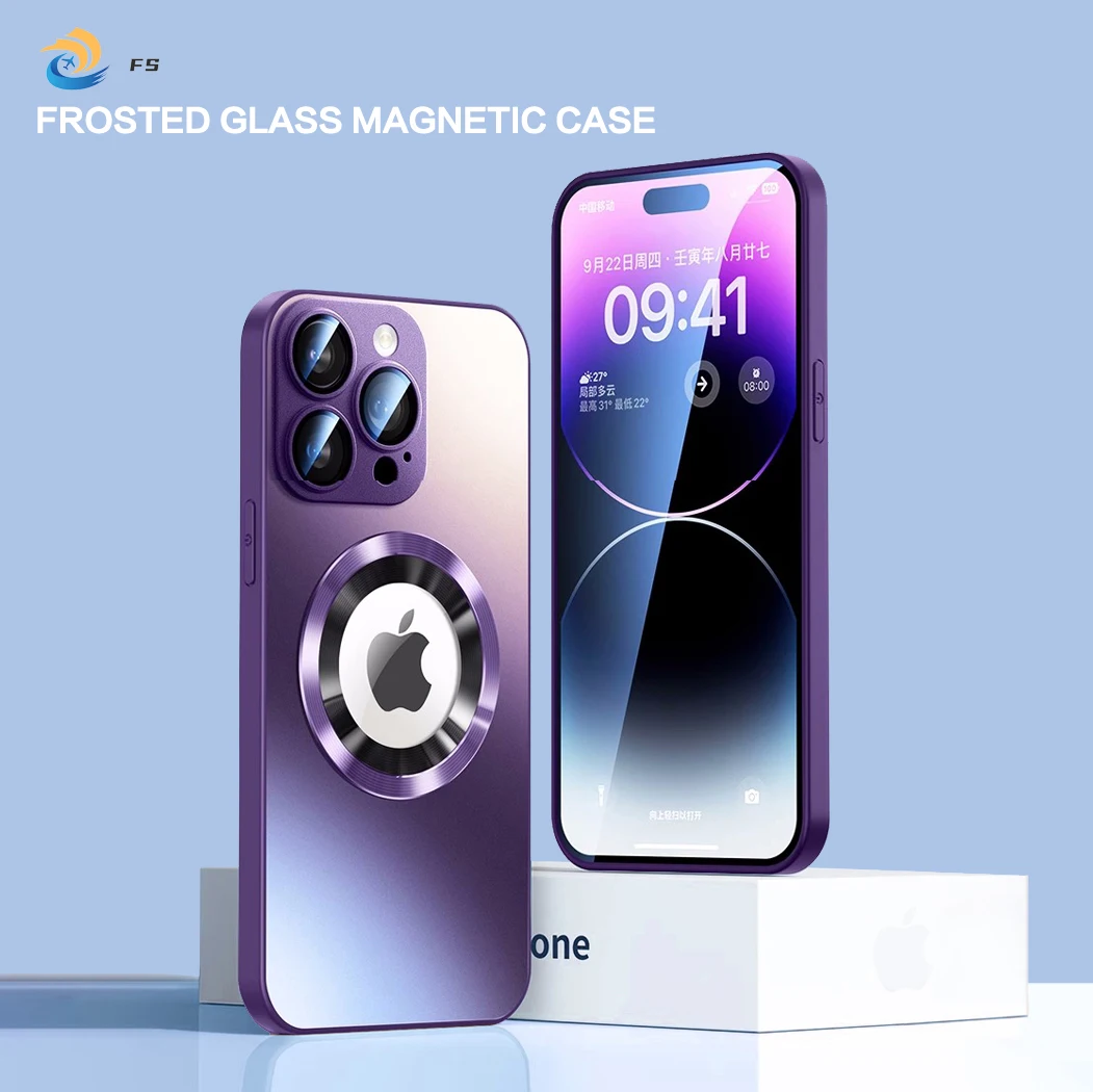 

Magnetic Frosted Phone Case For Iphone 11 12 13 14 Pro Max Plus TPU Frame With Lens Protect Shockproof Cover For Magsafe Charger