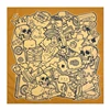 Retro Skull Pattern Bandana Head Scarf for Women Male Square Turbans Head Scarf Lightweight Yellow Street Hip Hop Headscarf 6