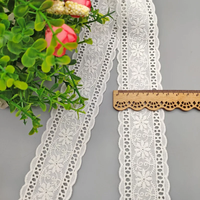Lace Ribbon Lace Sewing Supplies Lace Sewing Accessories 2Meters/Lot 45mm Hollow Out Floral Embroidered DIY Apparel Sewing Fabric Tape Crafts Handmade