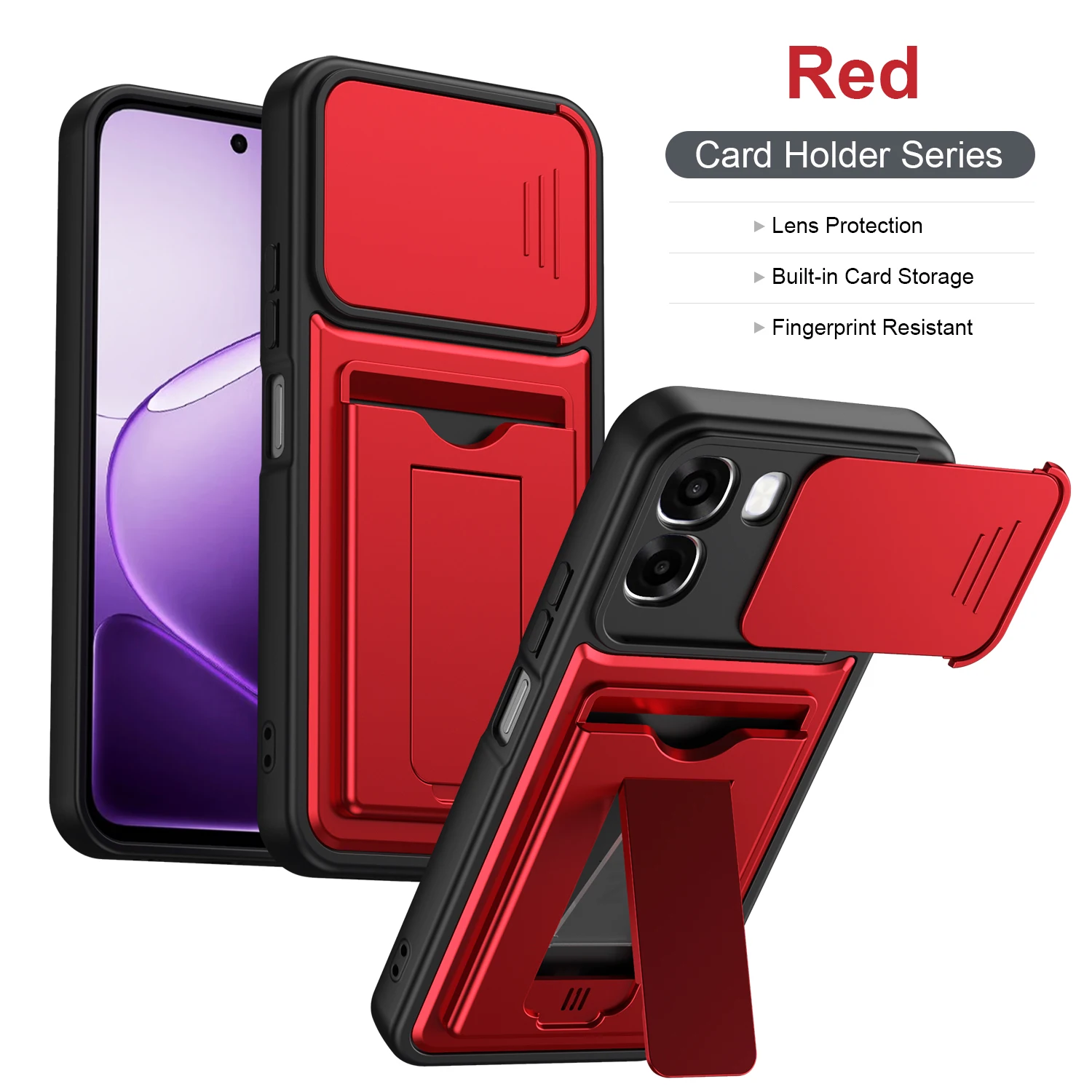 Stylish Matte Wallet Case with Card Slot and Silicone Cover