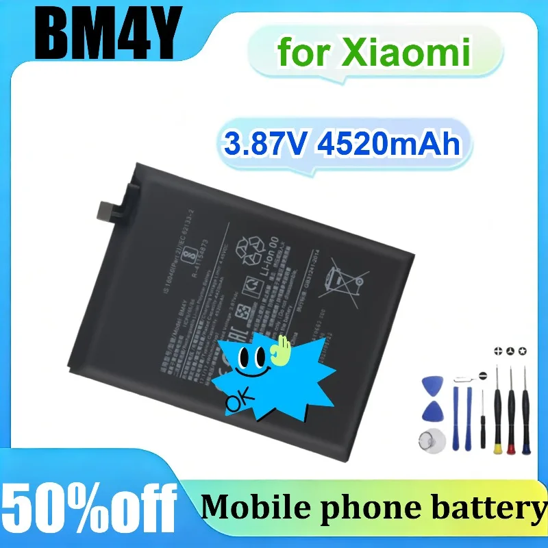 BM4Y 3.87V 4520mAh for Fits Poco F3 Redmi K40 Pro K40Pro Mobile Phone Battery w