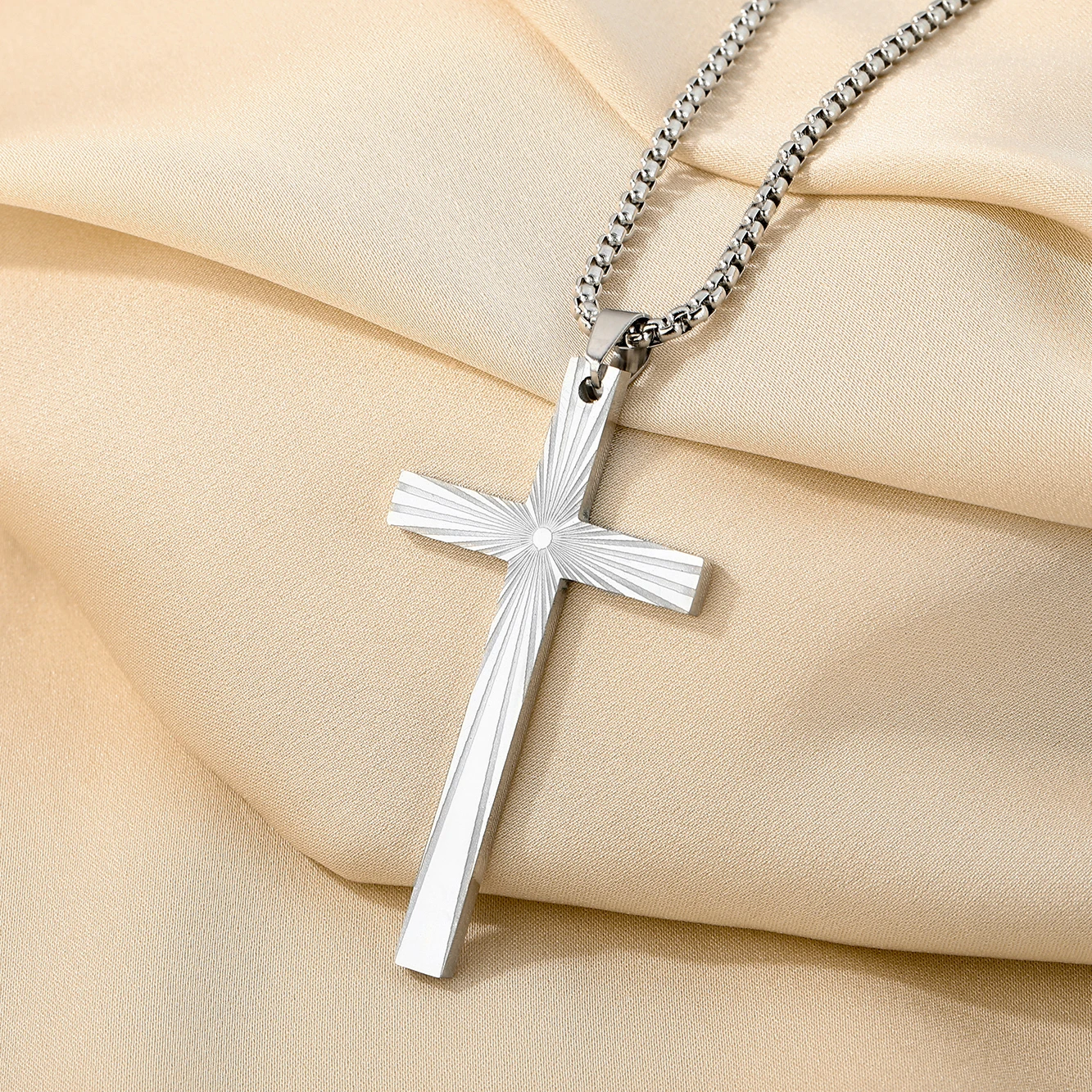 Christian Jesus Single Titanium Cross Necklaces Pendants Stainless Steel  Choker | eBay