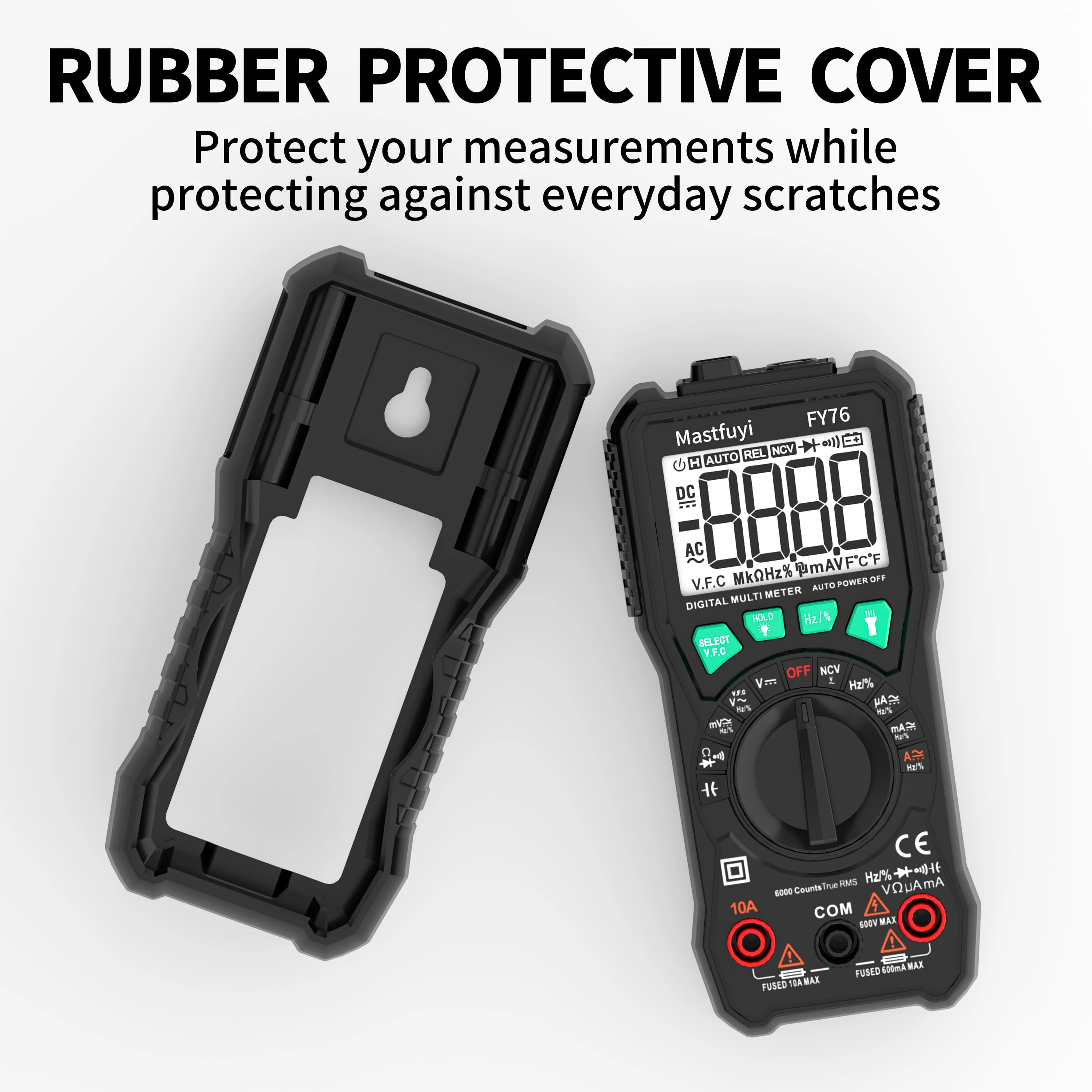 MASTFUYI Digital Multimeter Ammeter AC DC Voltmeter Mini Hand Held Digital Multimeter Cable Ohm Meter With Probe Combination 3