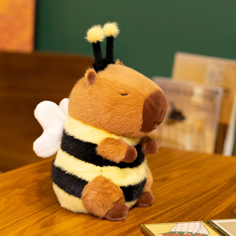 Adorable Bee Capybara Plush Doll - Soft & Creative Stuffed Animal Toy for Birthdays and Room Decor