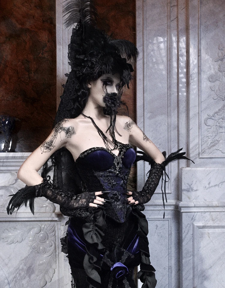 Women's Gothic Velvet Corset Waist Top