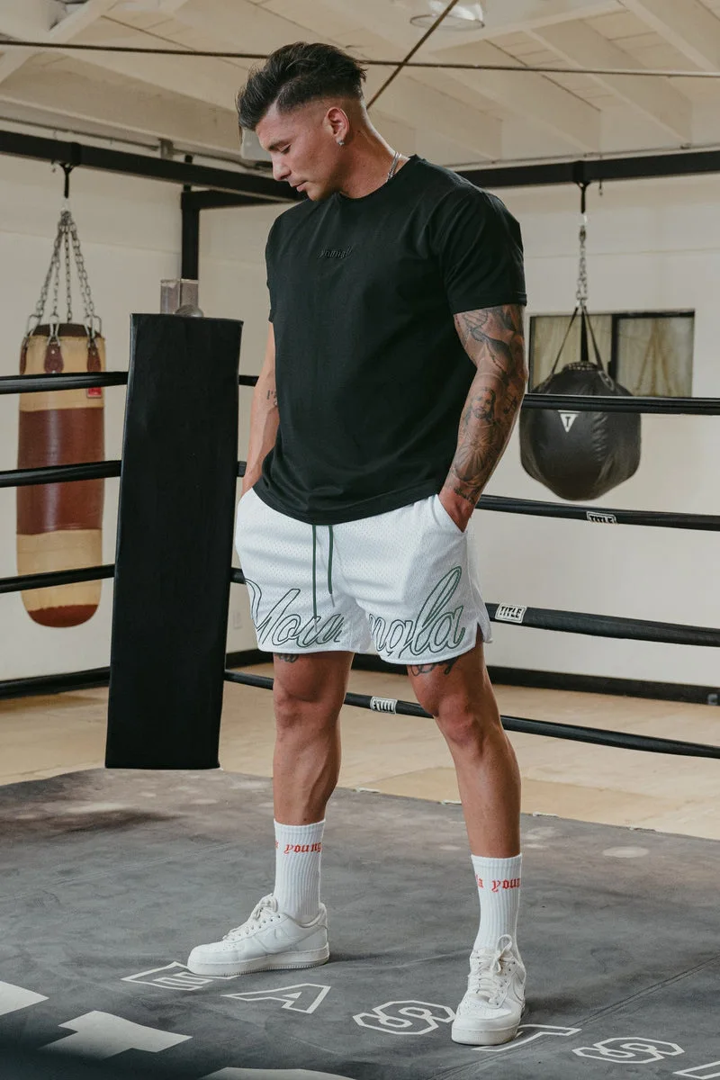 Shorts Men's Sports Mesh Quick Drying Hipster Boxing Leg Training Hole Cloth Muscle Fitness Basketball Hipster Pants 4
