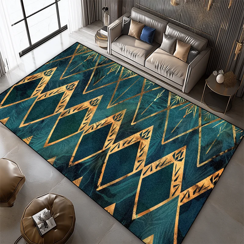 Nordic Geometric Plant Printing Carpet Living Room Modern Room Decor Mat Lounge Sofa 160x230 Large Area Carpet Soft Washable Rug 3