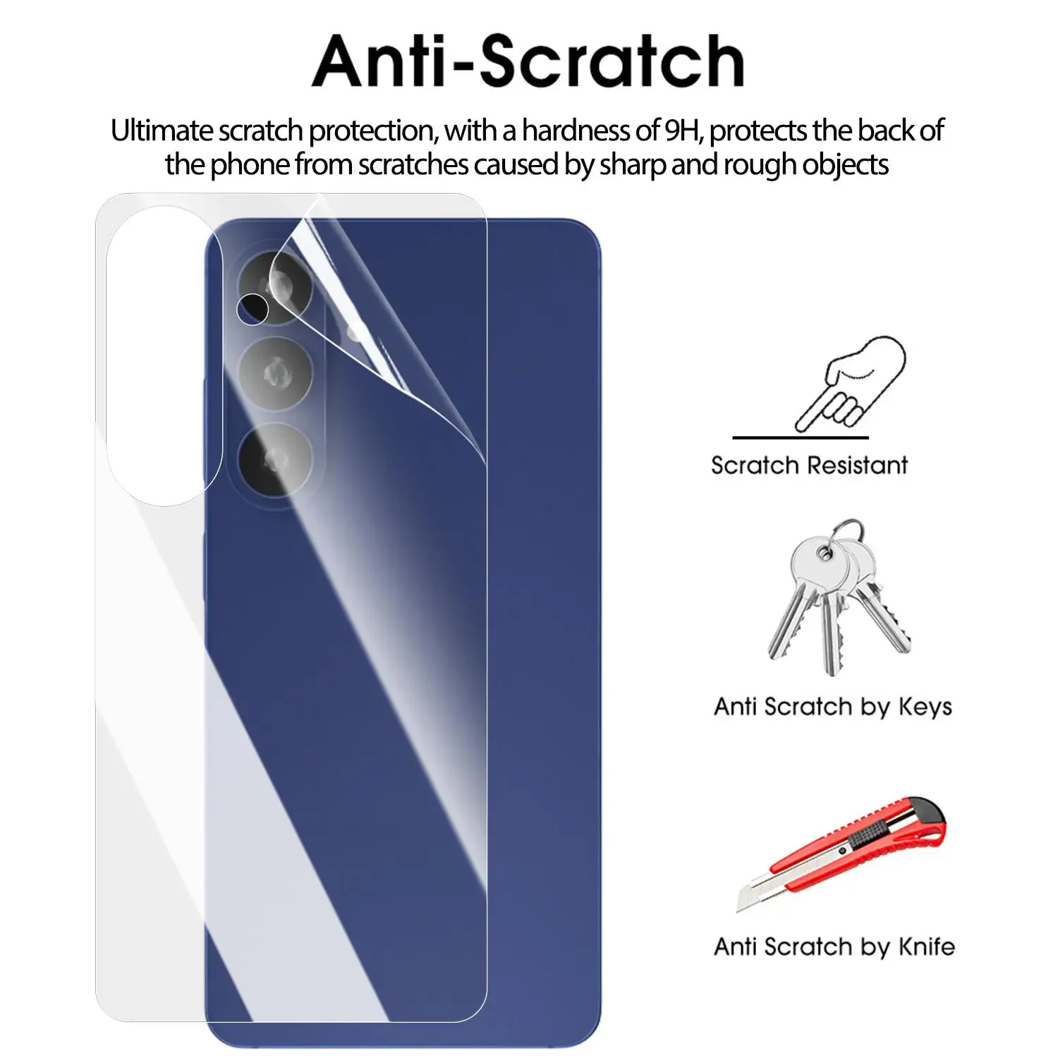Flexible Hydrogel Film HD Anti-Scratch Back Screen Protector with Scraping Card