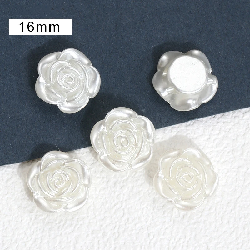 50Pcs/Pack ABS Flower Flatback Phone Stickers Sewing Crafts Pearl Jewelry Flower Decorations Hairclip Charms Needlework Beads