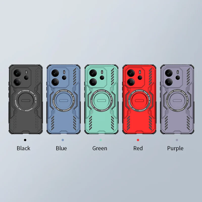 Enhanced Magnetic Armor Wireless Charging Phone Case Cover