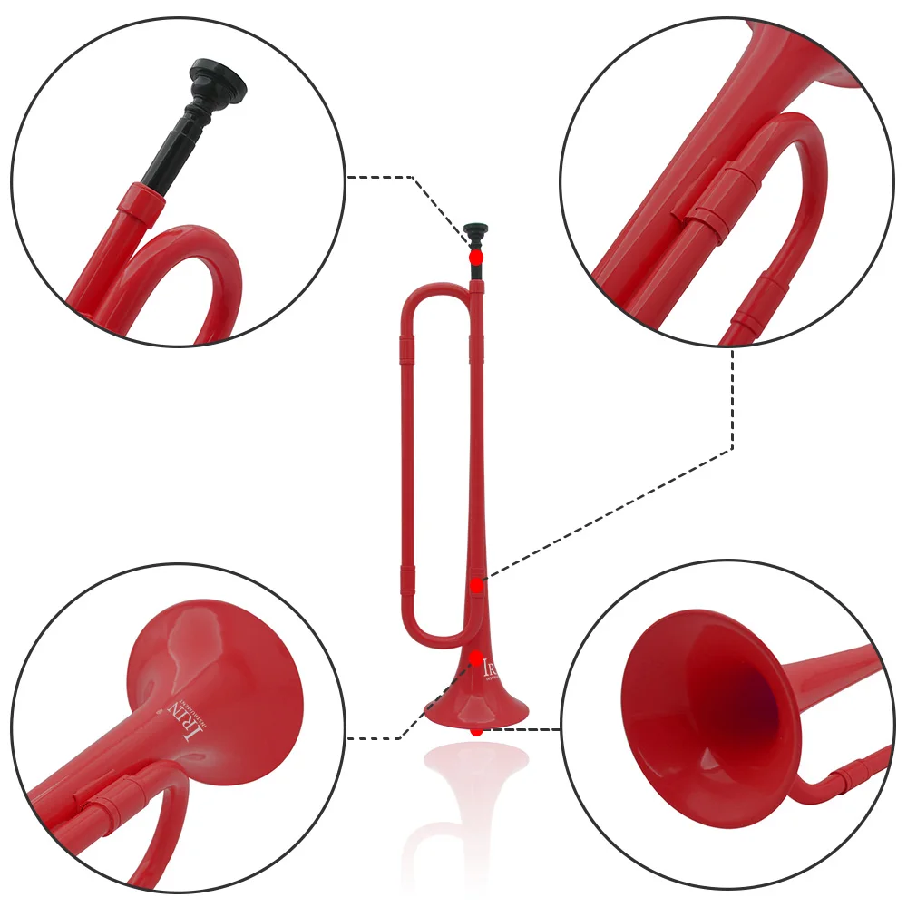 IRIN Bb Youth Trumpet ABS Red Young Pioneers Bugle Call Student Horn Kid Performance Beginner for Brass Musical Instrument
