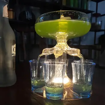 1 set trasparente per uso alimentare per bar, feste, casa con 6 bicchieri da shot, dispenser per vino, dispenser per birra, set per vino, accessori da bar