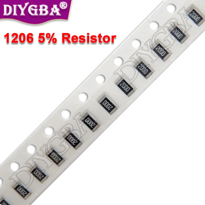 

100PCS 1206 5% SMD Resistor 0R ~ 10M 0 1 10 100 150 220 330 Ohm 1K 2.2K 10K 100K 0R 1R 10R 100R 150R 220R 330R 1M 10M 1/4W