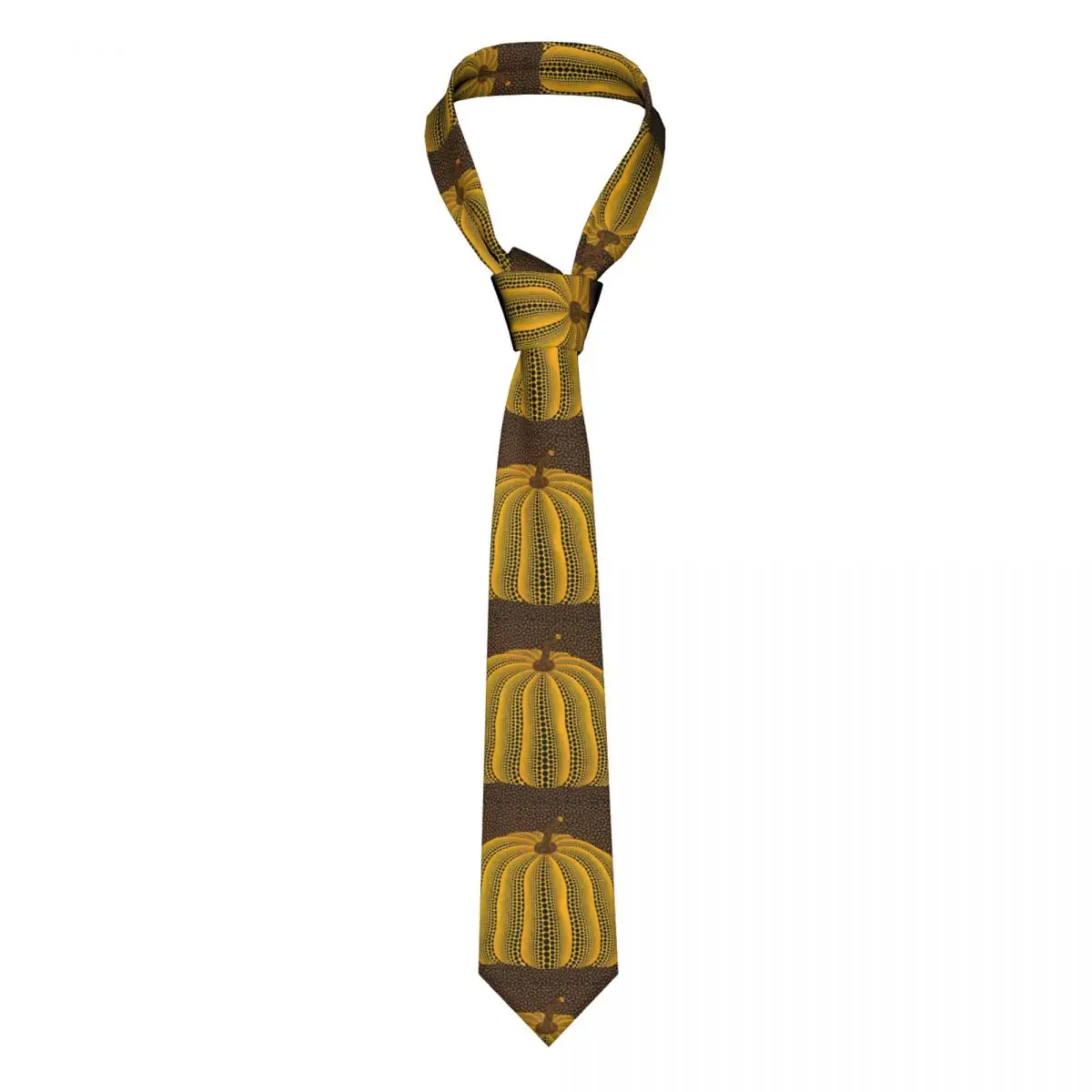 Custom Yayoi Kusama Pumpkin Tie Men Classic Silk Abstract Art Necktie For Business