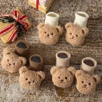 Cartoon Bear Baby Socks Girls Boys Newborn Anti Slip Soft Warm Winter Autumn Toddler Indoor Floor Thick Socken Infant Stockings 2