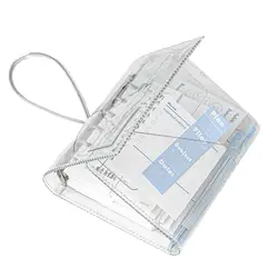 Compact Refillable Clear PVC Tri - Fold Accordion Journal with Detachable Pages (Transparent)