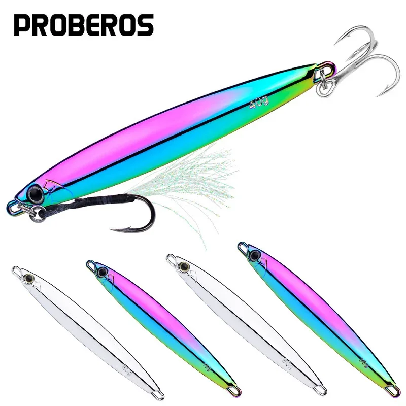PROBEROS 5 Stück Metall-Jig-Angelköder, 10 g–80 g, langlebiger bionischer harter Köder mit realistischem Design, perfektes Meeresangelzubehör