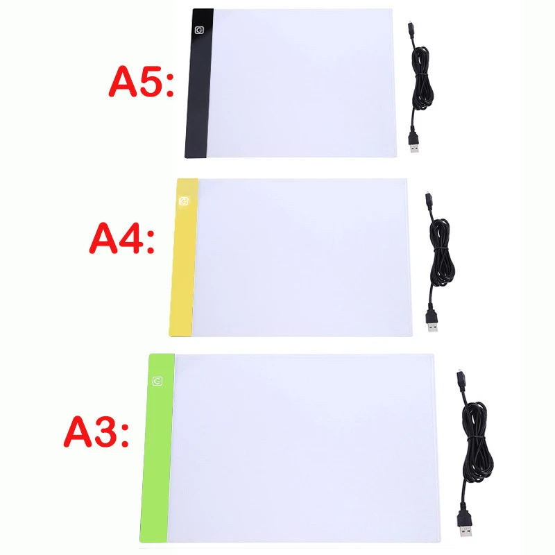 

2022 A3/A4/A5 Three Level Dimmable Led Light Pad Drawing Board Pad Tracing Light Box Eye Protection Easier for Diamond Painting