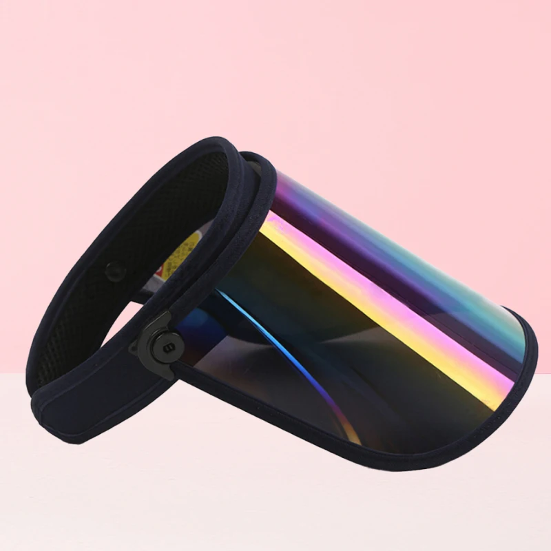 Visiere anti-UV in PVC Cappello da sole sportivo regolabile per esercizi di viaggio (multicolore)_voghion.com