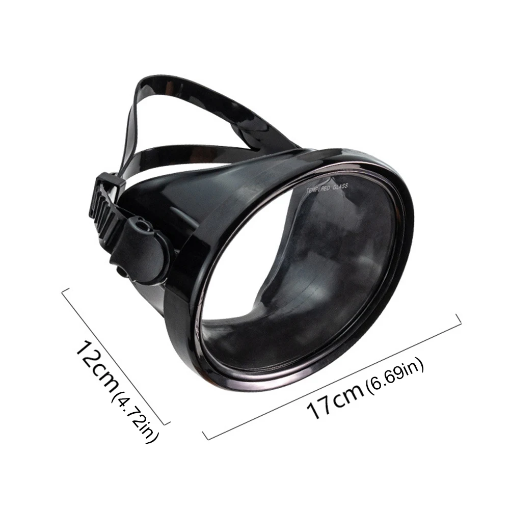 Diving Mask Diving Goggles Oval Diving Mask Spearfishing Mask Tempered Glass Lens Single Lens Scuba Anti-Fog Scuba Goggles for Underwater Adventures
