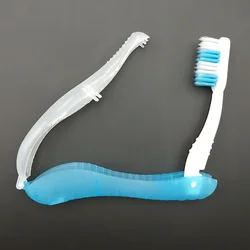 Portable Folding Toothbrush for Camping and Travel - Compact Hygiene Tool for Sports and Outdoor Adventures (Light blue)