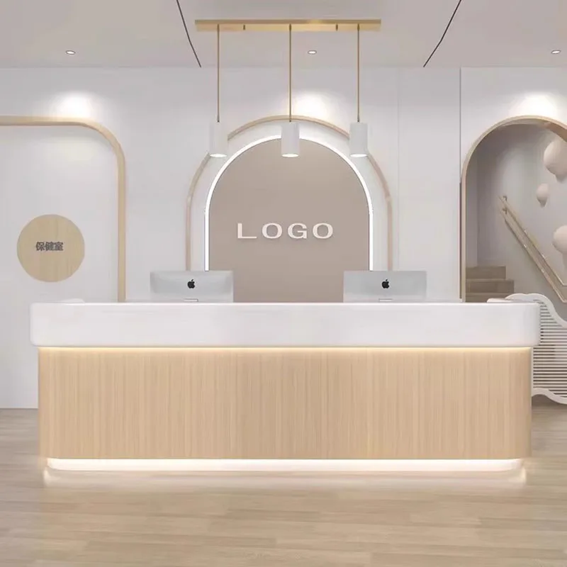 Front Executive Reception Desks European Futuristic Corner Shop Checkout Reception Desks Club Escritorio Minimalist Furniture commercial executive reception desks cashier checkout hospital club reception desks service escritorio minimalist furniture