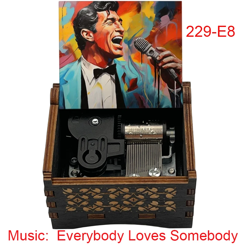 Everybody Loves Somebody 18 Notes Mechanical Music Box for Friends Girlfriend Boyfriend Christmas New Year Gift