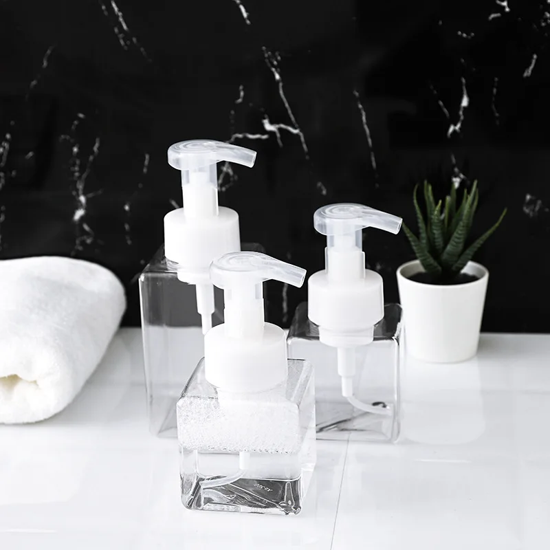 Foam Pump Bottle 250/450ml Plastic Mini Empty Soap Refillable For Travel Cleaning Cosmetics