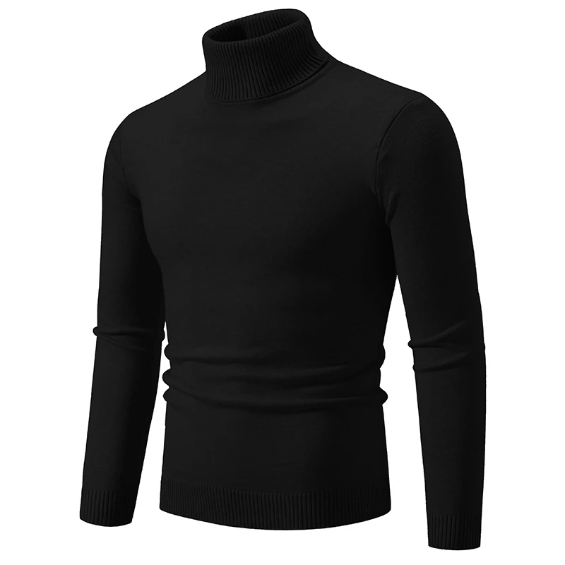New Winter Turtleneck Thick Mens Sweaters Casual Turtle Neck Solid Color Quality Warm Slim Turtleneck Sweaters Pullover Men 4