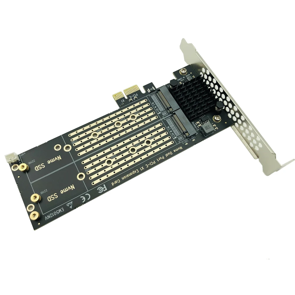 adaptador cartão pcie x1 2 portas nvme