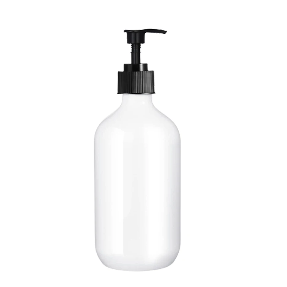 1 Liter 1000ml Badezimmer Pumpspender Flaschen l 3er Set Shampoo  Conditioner & Duschgel l Wiederverwendbar l Schwarz Weiß oder Bernstein -  .de