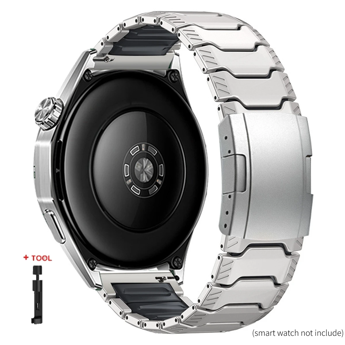 Premium 22mm Titanium & Silicone Watch Strap Bracelet