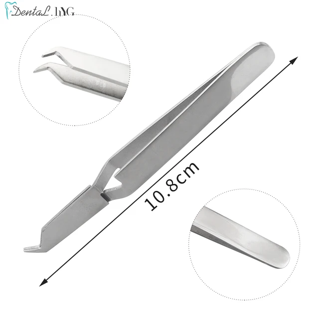 1Pc Orthodontic Stainless Steel Bracket Positioning Forceps Buccal Facial Tube Forceps Lingual Side Clasp Bite Paper Posterior