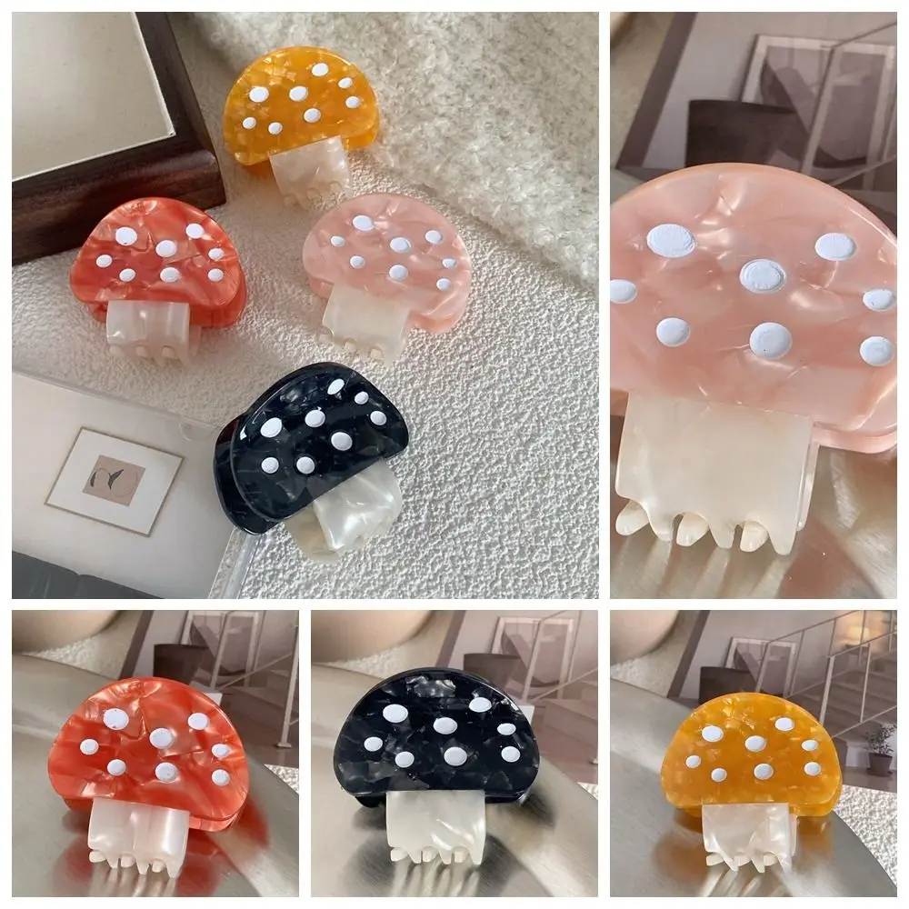 

Fashion Creative Acetic Acid Mushroom Hair Claw Personalized Cute Small Shark Clip Girls Daily Hairpin